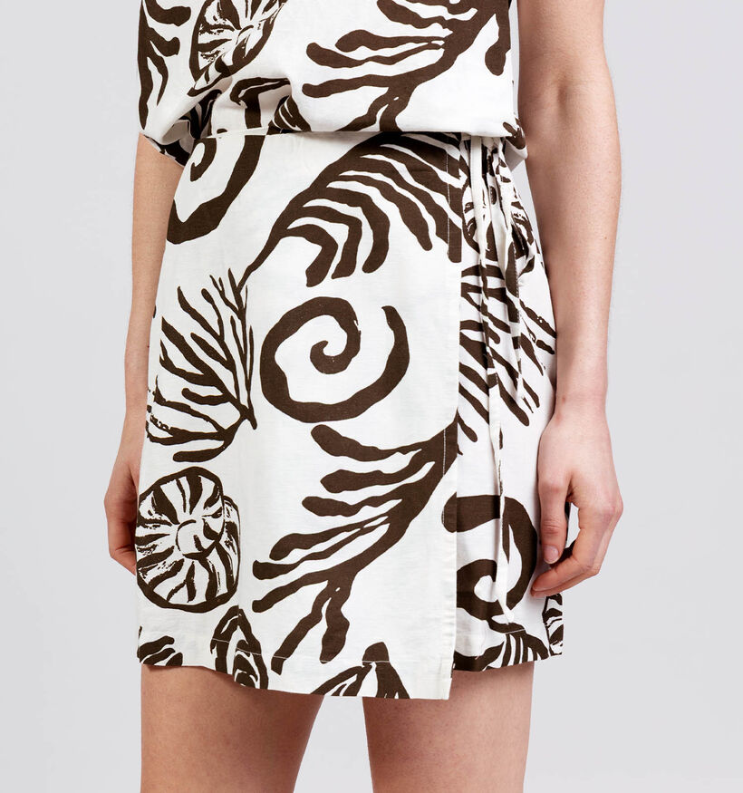 Vila x Loredana Kam Cora Ecru/Bruine Wikkelrok voor dames (375145)