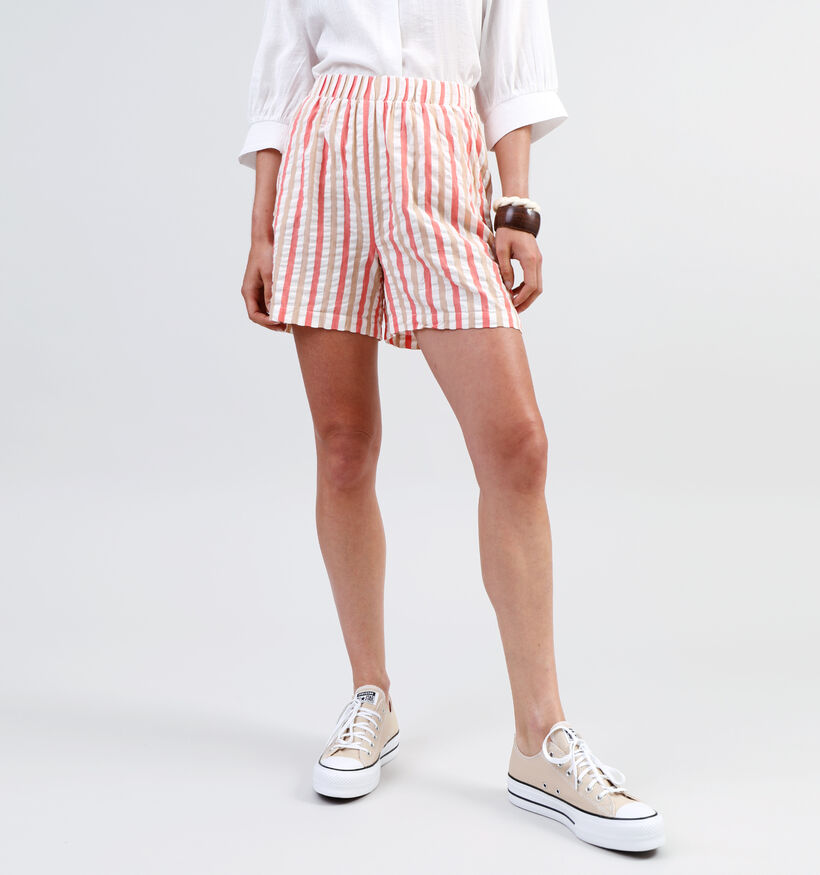 Pieces Lucid Beige Gestreepte Short voor dames (334650)