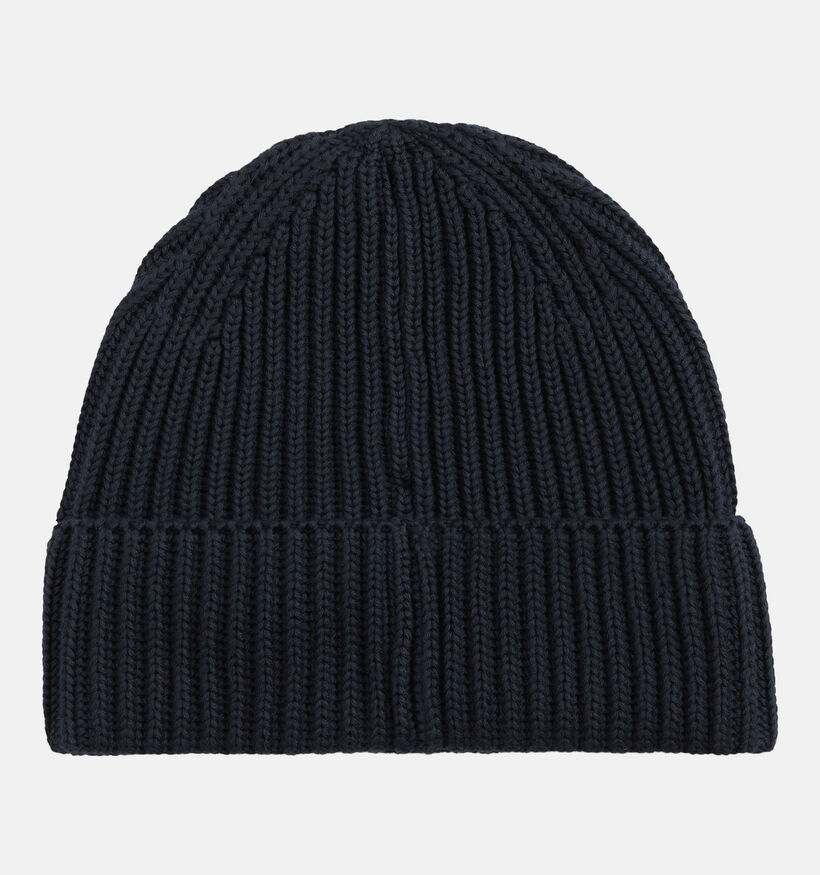 Tommy Hilfiger Linear Logo Bean Bonnets en Bleu fonc&eacute; pour femmes, hommes (379508)