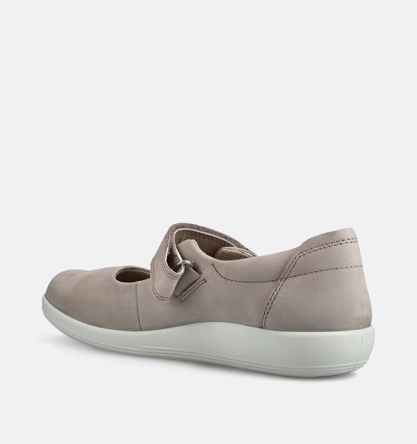 ECCO Soft 2.0 Mary-Jane Beige Ballerina's voor dames (369800) - geschikt voor steunzolen