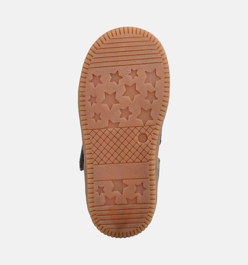 Milo & Mila Colorblock Beige/Blauwe Sneakers voor jongens (380789) - geschikt voor steunzolen