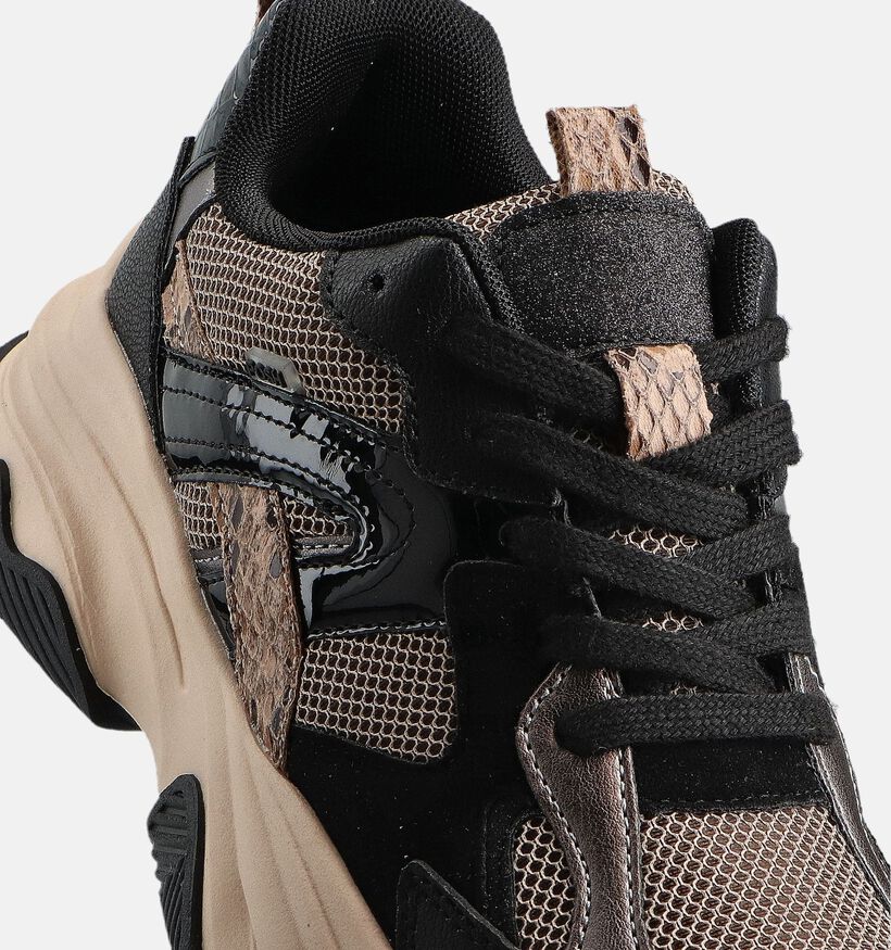 Poelman Baskets casual en Noir pour femmes (361276) - pour semelles orthopédiques