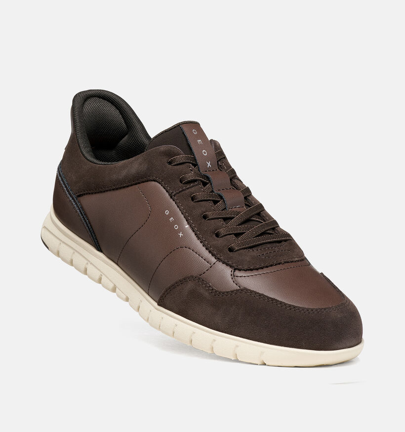 Geox Flextridezero Plus Donkerbruine Schoenen met Elastiek voor heren (376362) - geschikt voor steunzolen