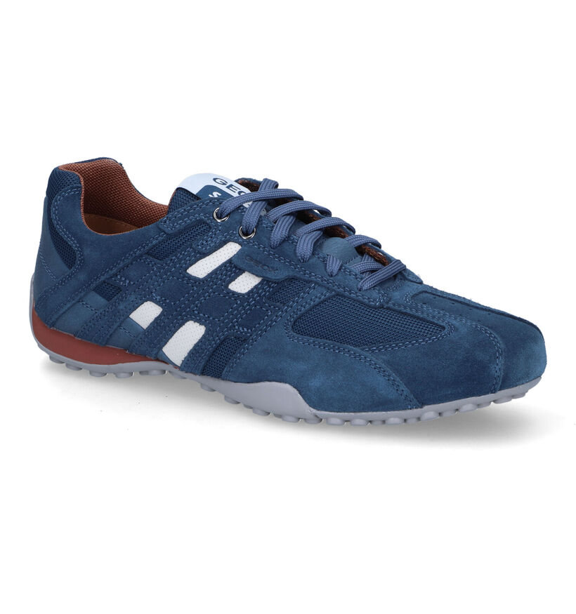 Geox Snake Chaussures à lacets en Bleu en daim (313212)