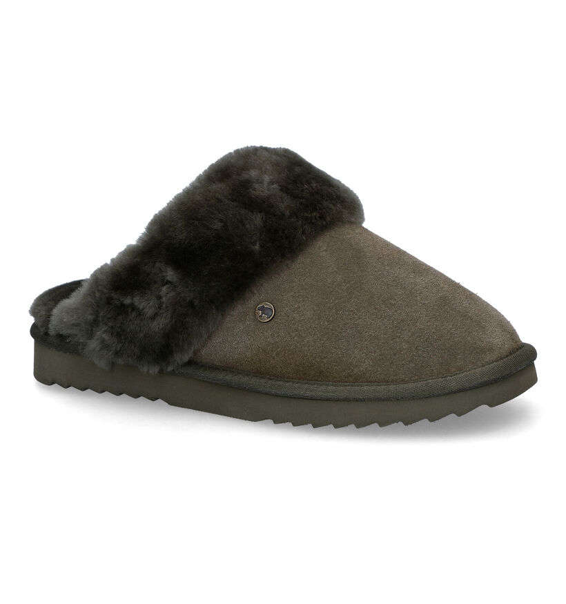 Warmbat Flurry Cognac Wollen Pantoffels voor dames (329908)