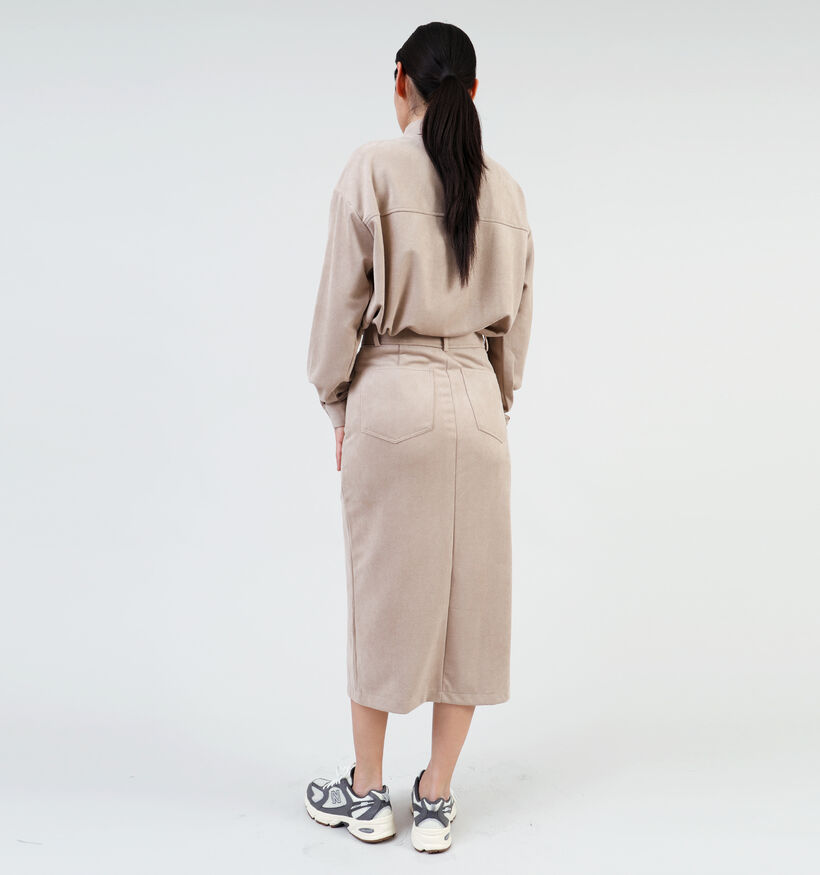 Vila Sudas Beige Midirok voor dames (351741)
