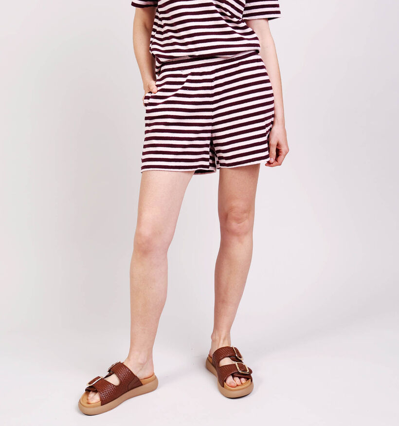 JDY Terry Pocket Short en Rose/Bordeaux pour femmes (374850)