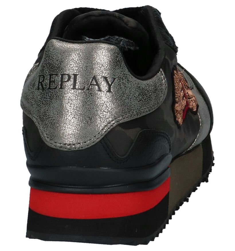 Replay Fuzzye Camouflage Sneakers met Verborgen Sleehak in kunstleer (231606)