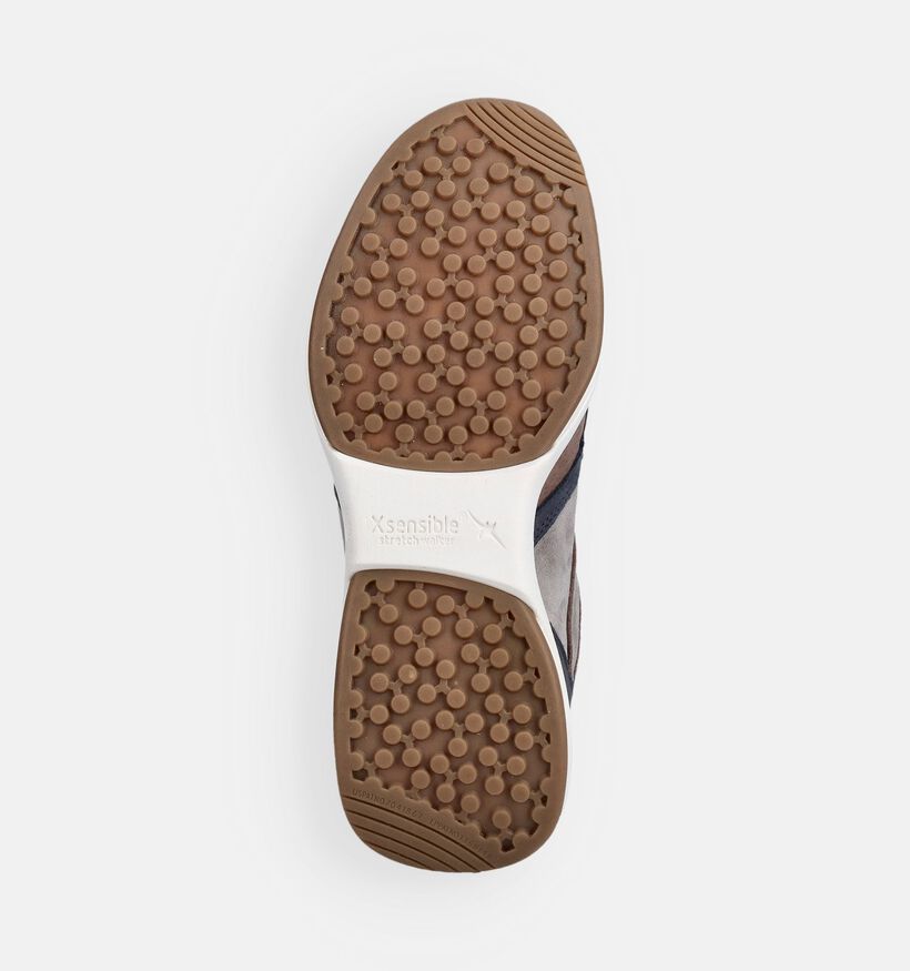 Xsensible Stretchwalker Grijze/Blauwe Veterschoenen voor heren (373626) - geschikt voor steunzolen
