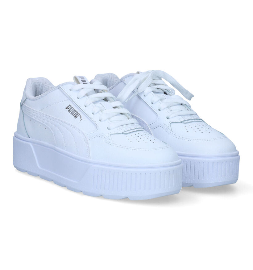Puma Karmen Rebelle Jr Baskets en Blanc en cuir (311281)