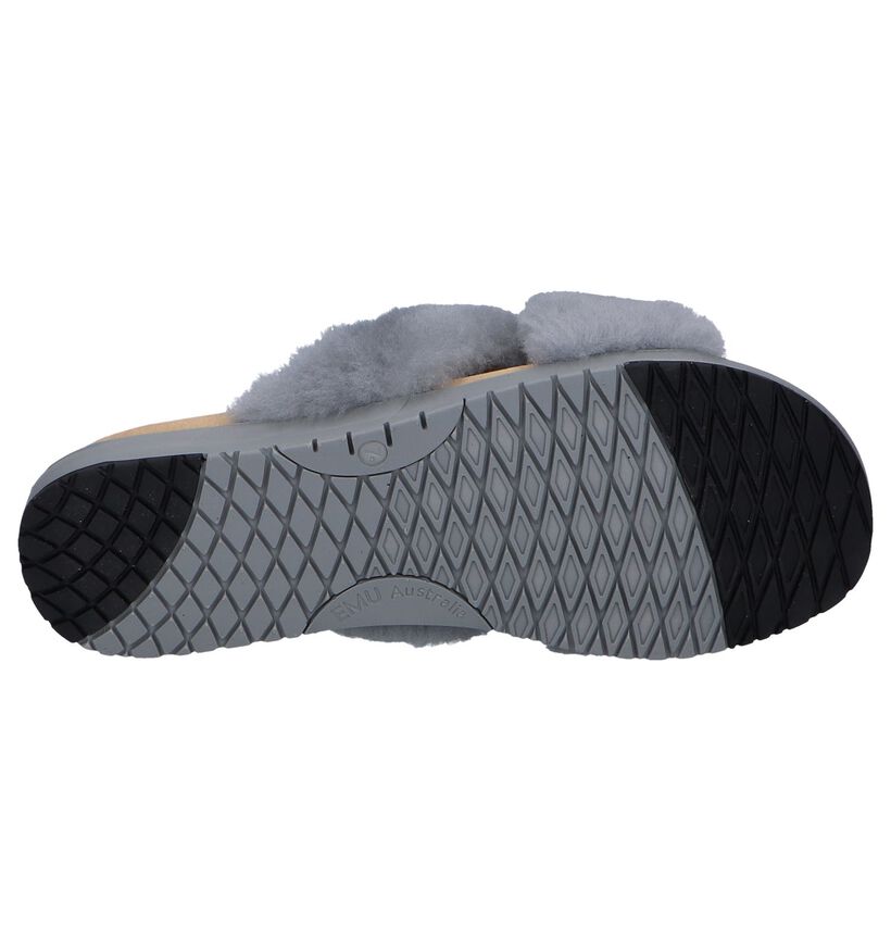 EMU Nu-pieds plates en Turquoise en laine (245683)