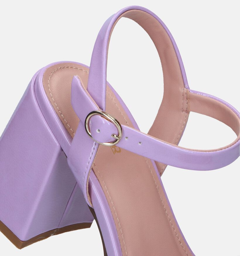 Signatur Sandales avec talon en Mauve pour femmes (340313)