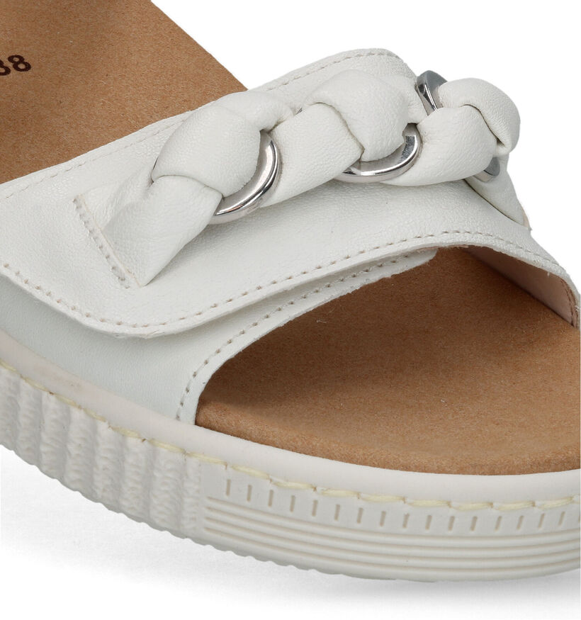 Gabor Ecru Sandalen voor steunzolen in leer (334332)
