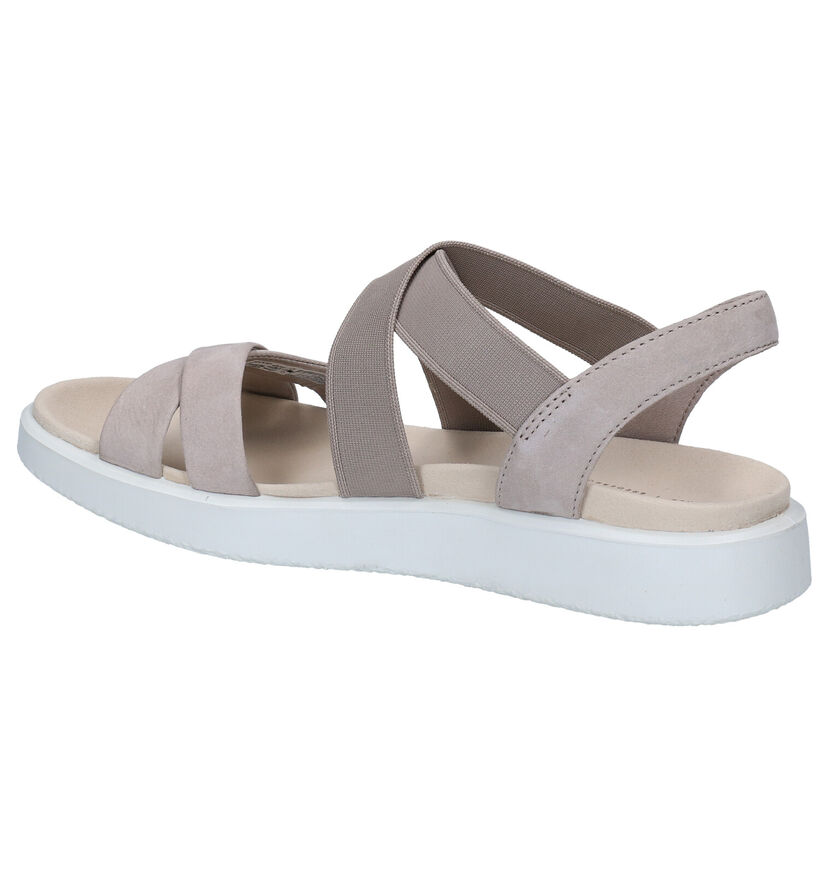 ECCO Flowt Taupe Sandalen in nubuck (287296)