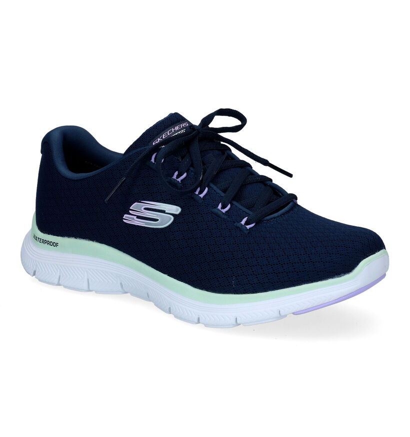 Skechers Flex Appeal 4.0 Blauwe Sneakers in stof (310846)