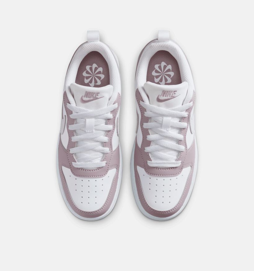 Nike Court Borough Low Witte/Lichtpaarse Sneakers voor meisjes (376154)