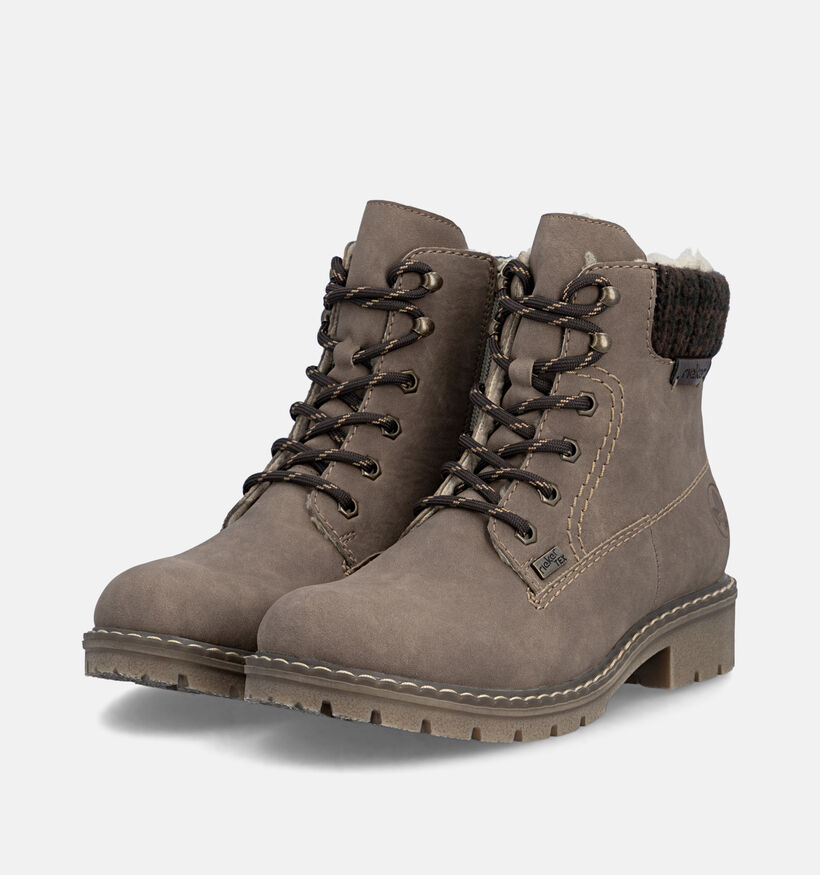 Rieker Taupe Boots met Veters en Rits voor dames (379876)