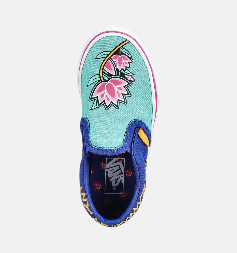 Vans Classic Slip-On x KPop Demon Hunters Blauwe/Turquoise Sneakers voor meisjes, jongens (381691)