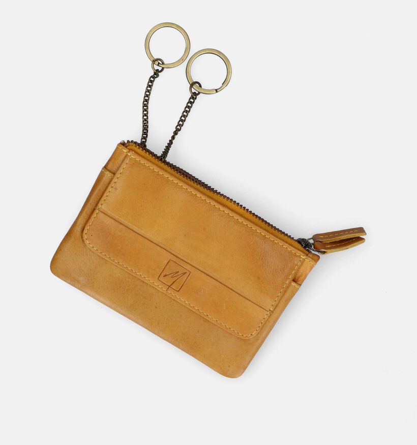 Label M Porte-monnaies zippé en Cognac pour femmes (365817)