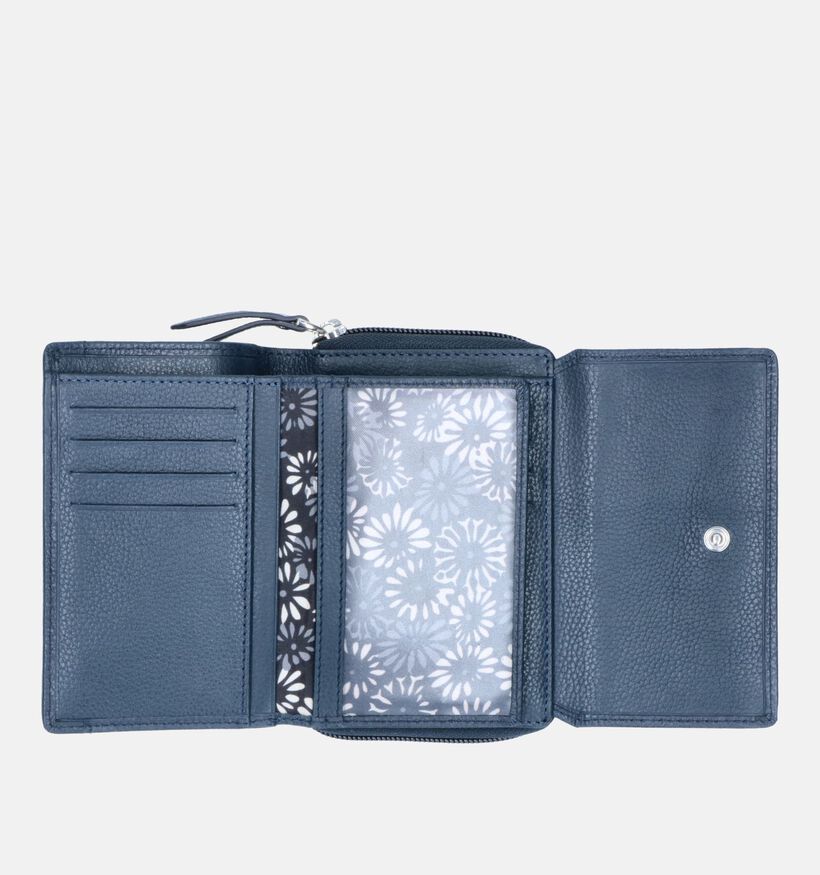 Euro-Leather Blauwe Ritsportemonnee voor dames (353536)