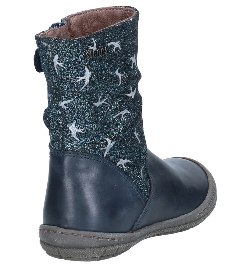 STONES and BONES Pemar Bottes en Bleu en cuir (255525)