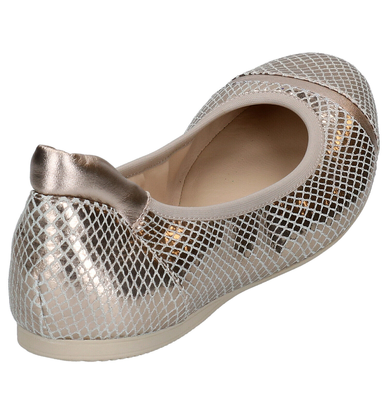 Crinkles Gouden Ballerina s Dames Lage schoenen Online op TORFS.BE
