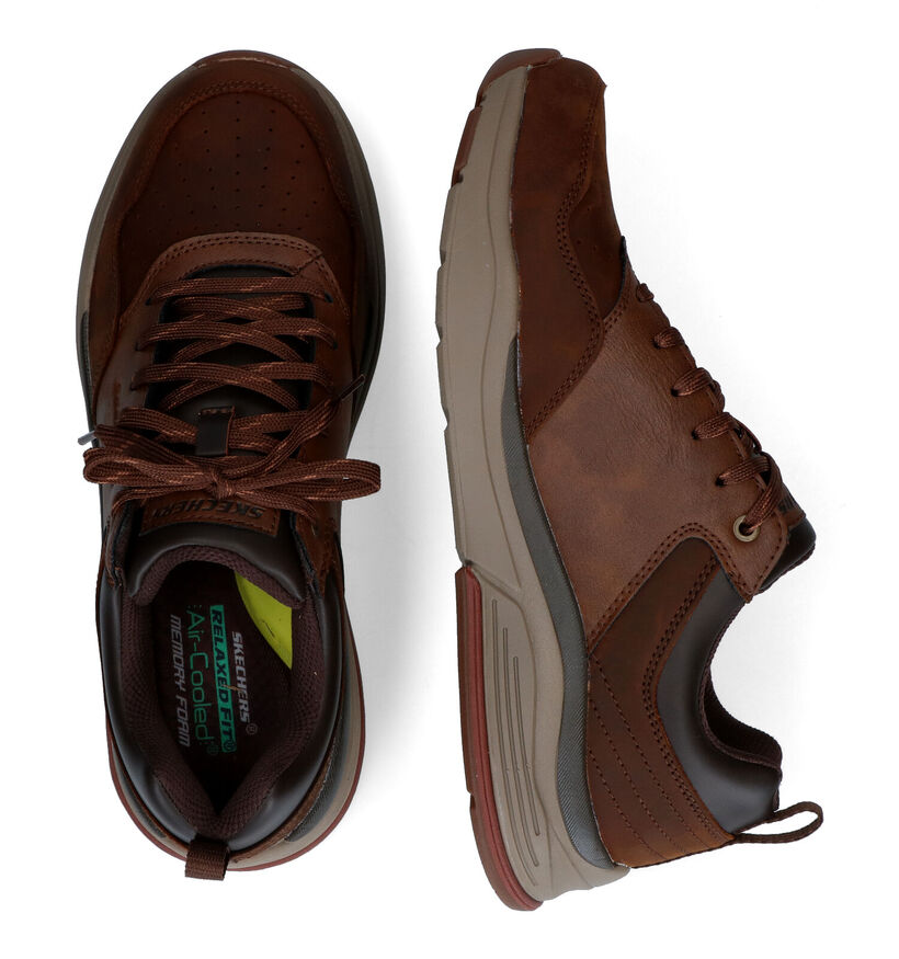 Skechers Benago Treno Relaxed Fit Bruine Veterschoenen in kunstleer (312699)