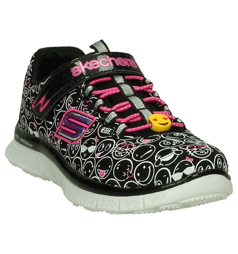 Skechers Sneakers Zwart met Smileys, , pdp