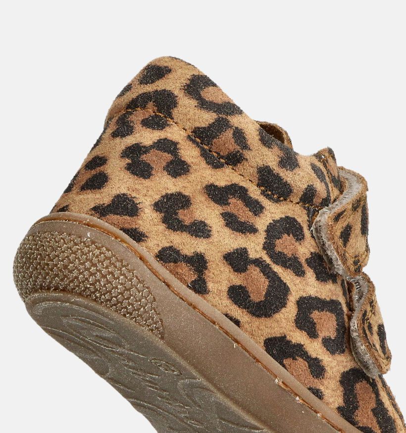 Naturino Cocoon Suede Bruine/Leopard Babyschoenen voor meisjes (364250) - geschikt voor steunzolen