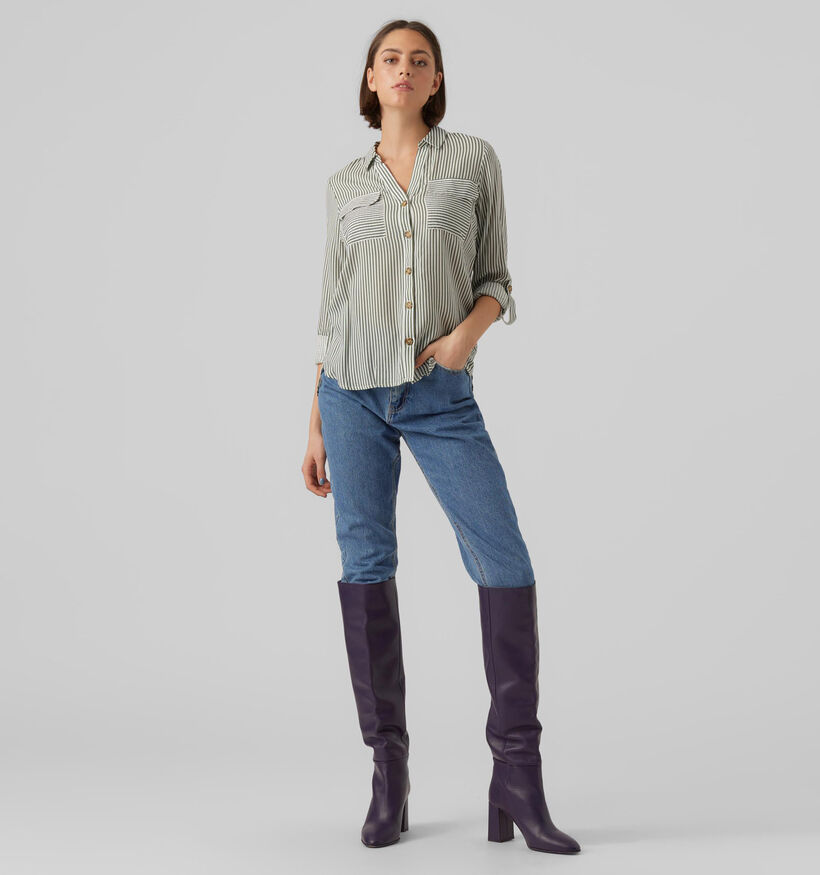 Vero Moda Bumpy Bruin Gestreept hemd voor dames (330907)