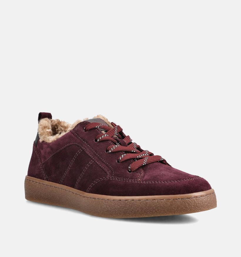 Gabor Bordeaux Lage Sneakers voor dames (376991) - geschikt voor steunzolen