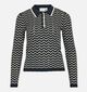 Vila Ellora Donkerblauwe/Witte Polotrui voor dames (368104)