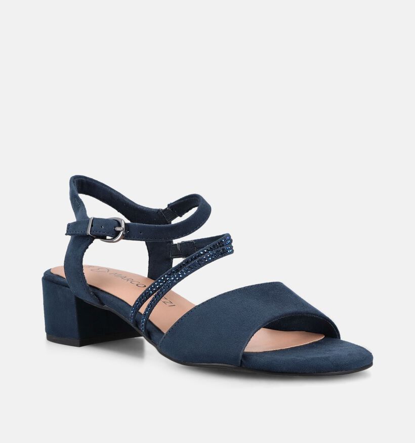 Marco Tozzi Sandales &agrave; talons en Bleu fonc&eacute; pour femmes (371856)