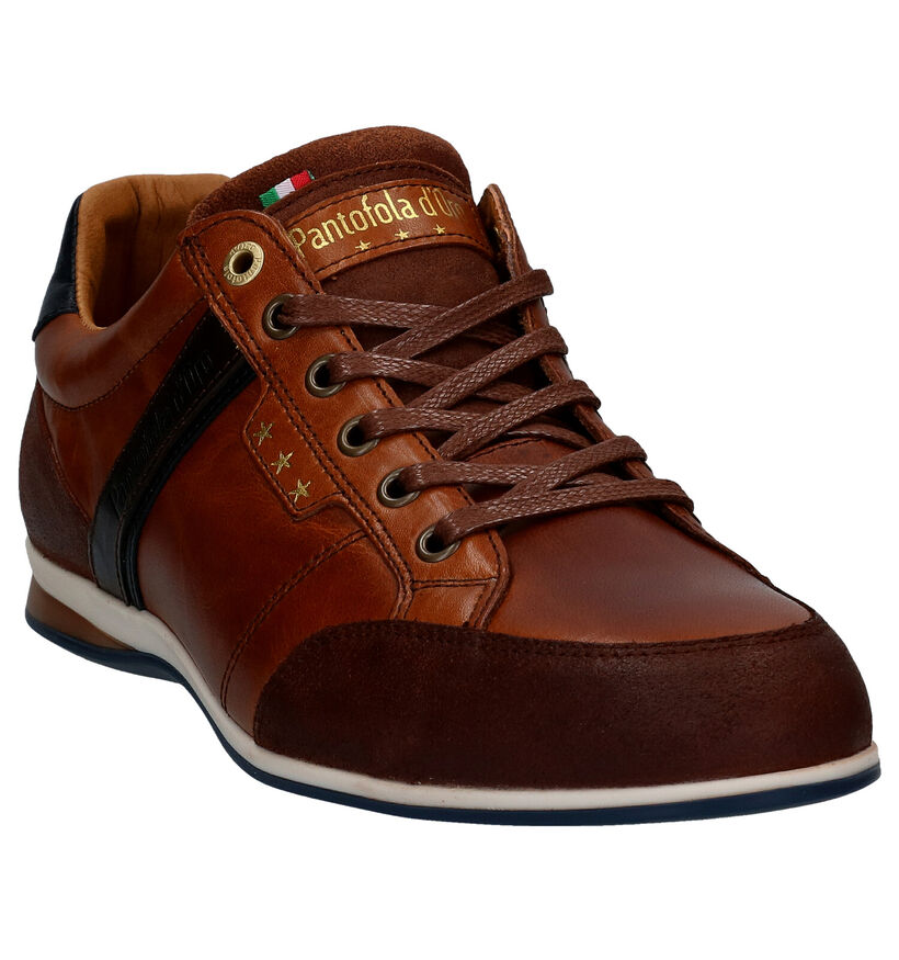 Pantofola d'Oro Roma Chaussures à lacets en Cognac pour hommes (322042) - pour semelles orthopédiques