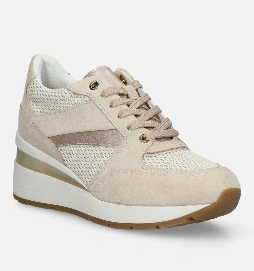 Geox Zosma Baskets avec talon compensé en Beige pour femmes (335653)