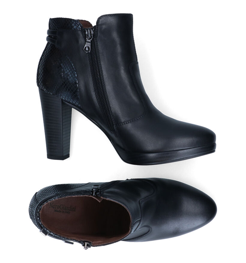 NeroGiardini Bottines à talons en Noir en cuir (314547)