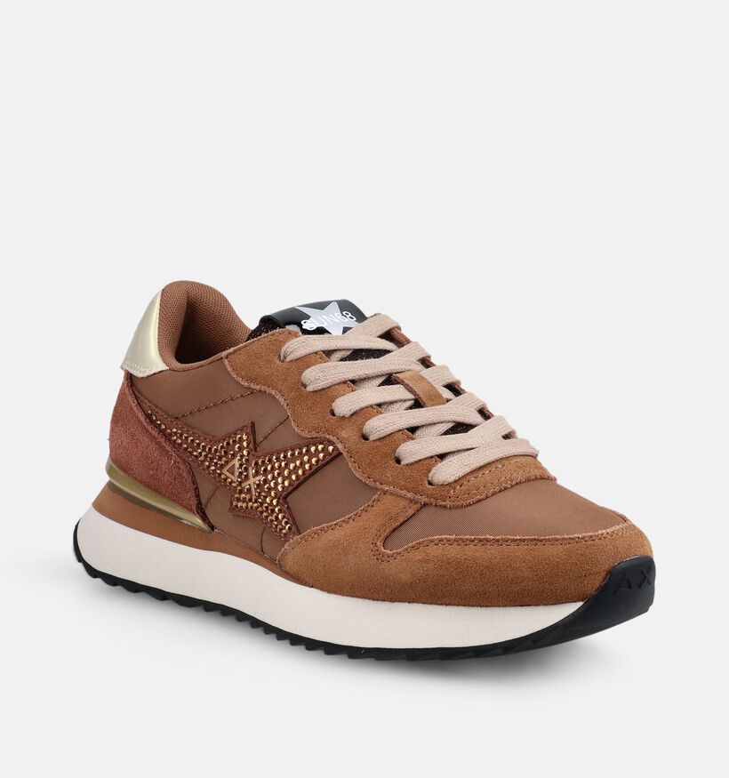 Sun68 Stargirl Strass Bruine Sneakers voor dames (379719) - geschikt voor steunzolen