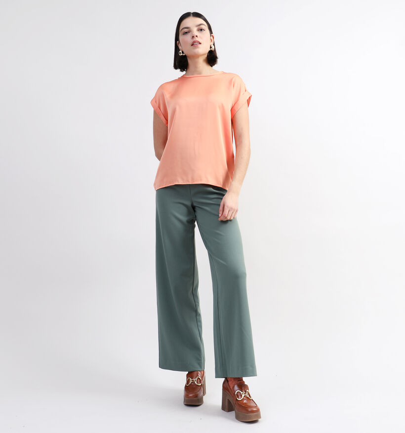 Vila Ellette Satin Blouse en Orange pour femmes (335435)