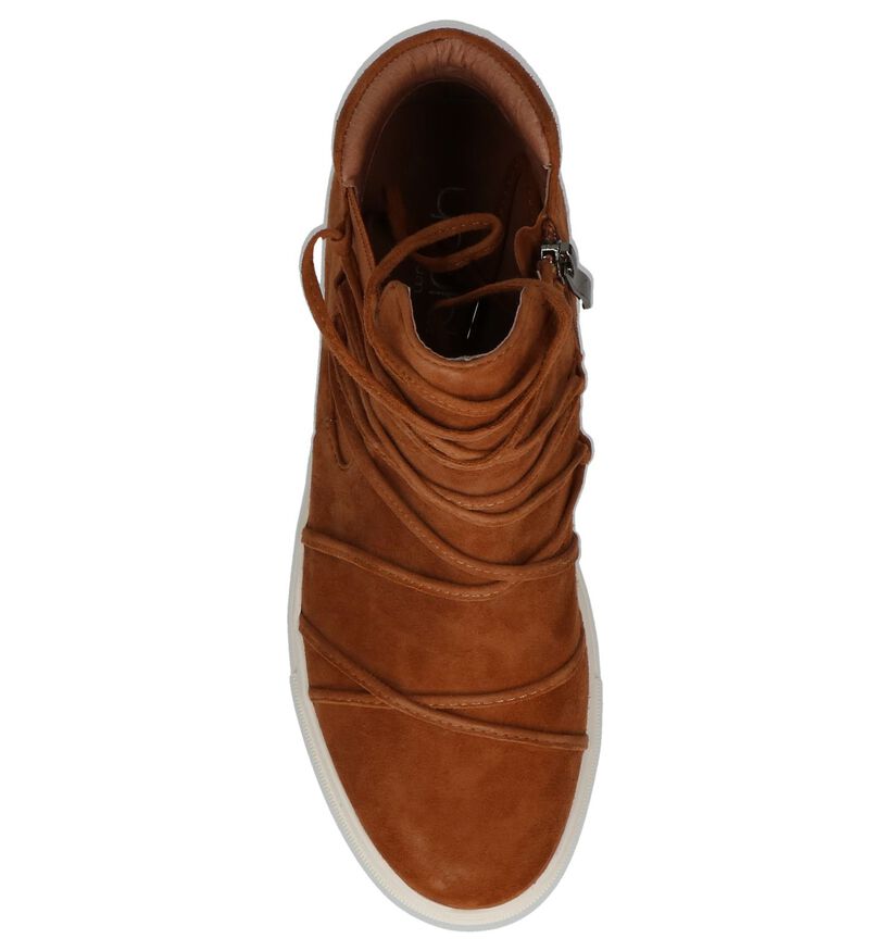 Youh! Boots met Rits/Veter Cognac in daim (201212)