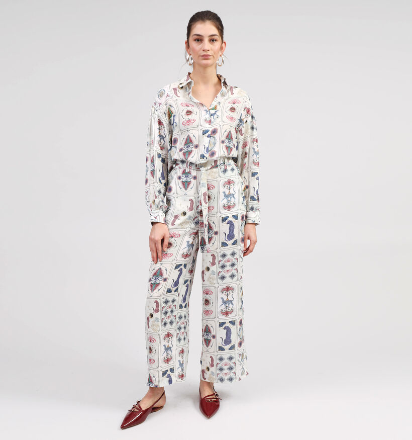 Rue Mazarine Zola Witte Wijde Broek met Print voor dames (357937)