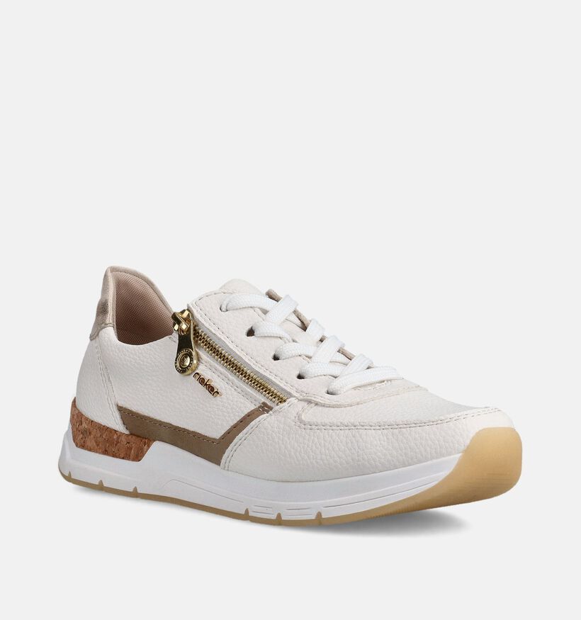 Rieker Witte Geklede Sneakers voor dames (367729) - geschikt voor steunzolen