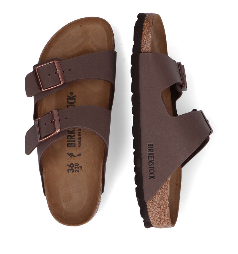 Birkenstock Arizona Birko Flor Nu-pieds en Noir pour garçons (338071)