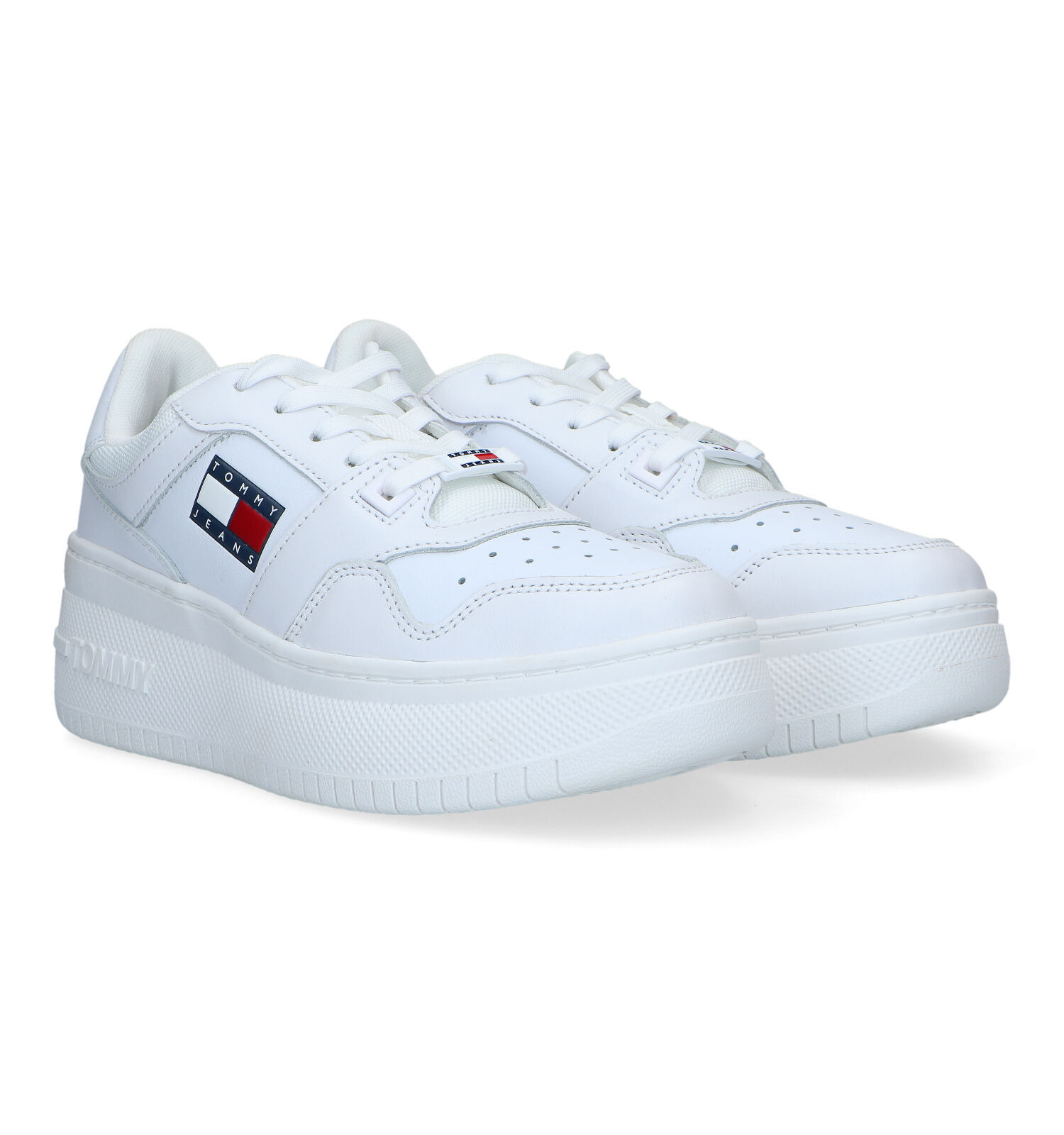 Tommy Hilfiger Retro Flatform Baskets en Blanc Femmes Baskets en ligne sur TORFS.BE