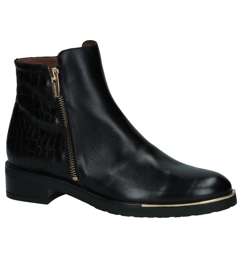 Wonders Zwart Geklede Boots in leer (232053)