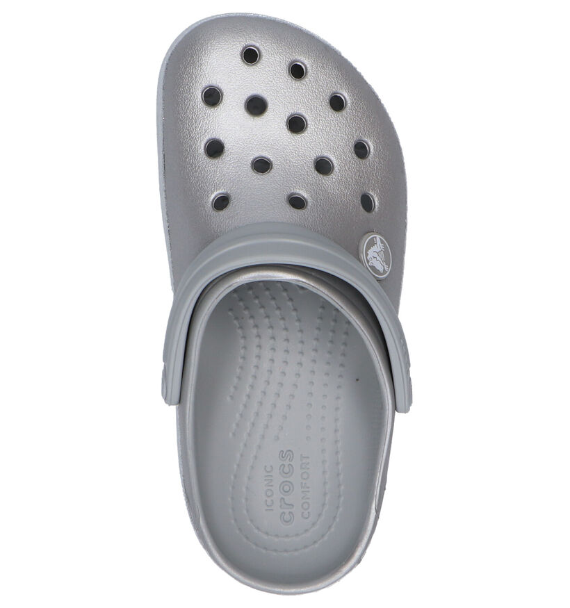 Crocs Crocband Glitter Zilveren Slippers in kunststof (255719)
