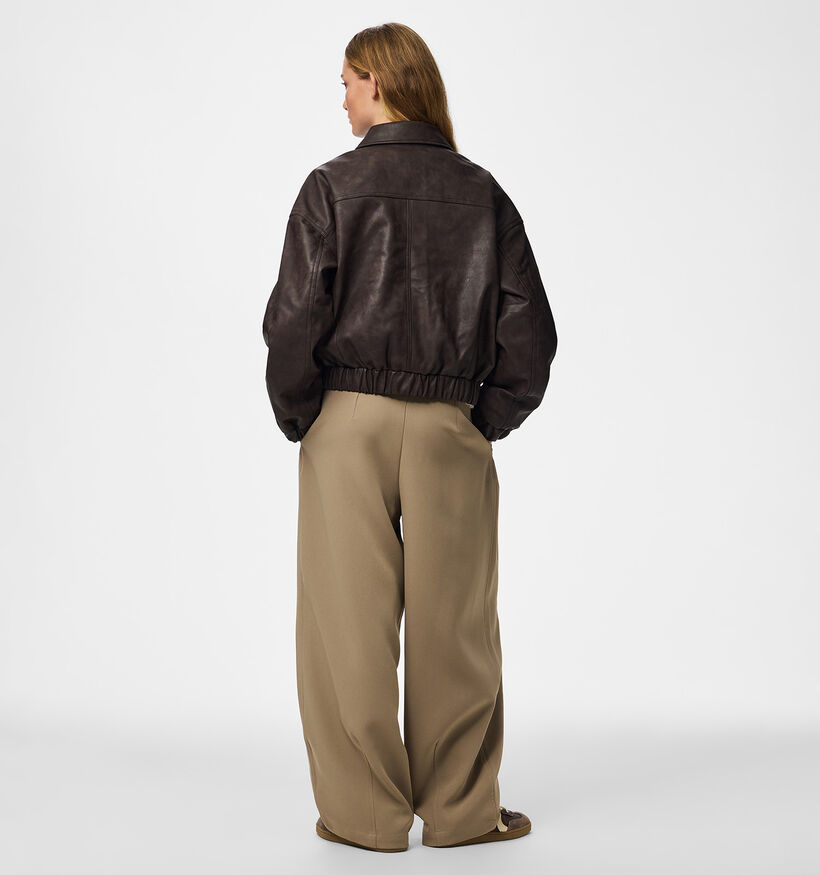 Pieces Ariana Bomber Jacket Donkerbruine Jas voor dames (379334)