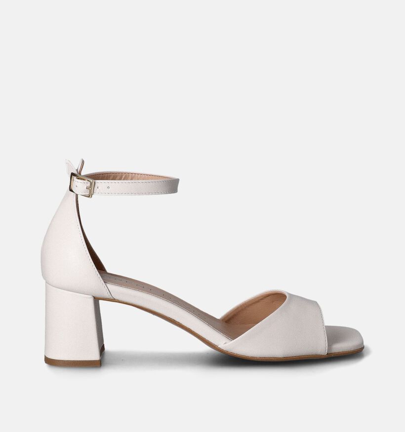 Laurent David Ecru Sandalen met hak voor dames (357910)