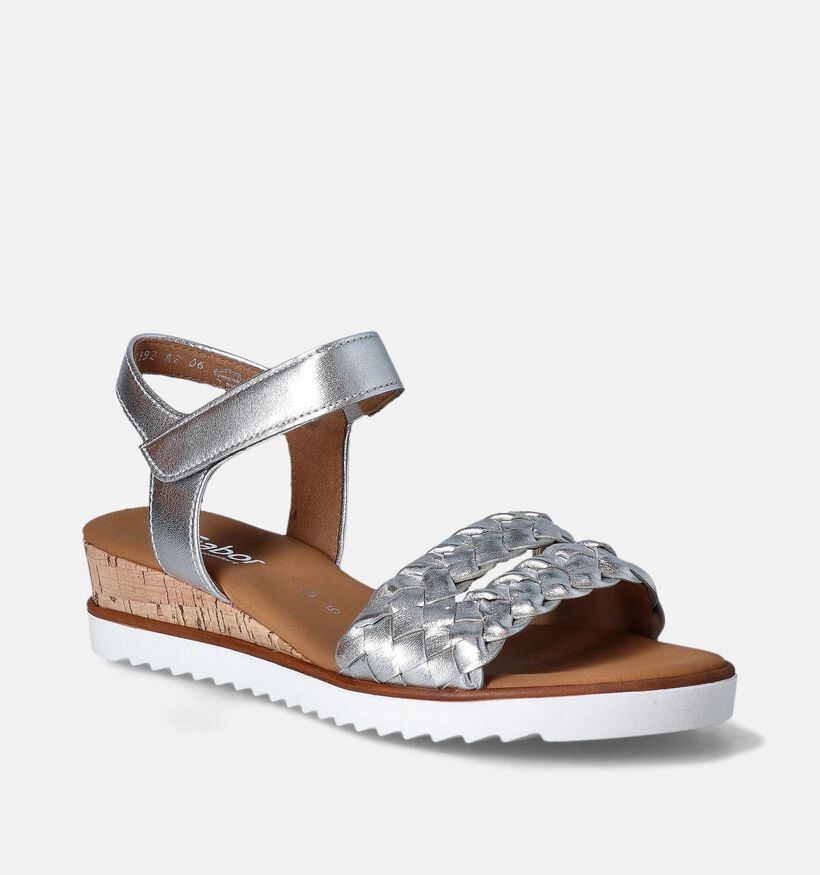 Gabor Zilveren Sandalen met sleehak voor dames (355066)
