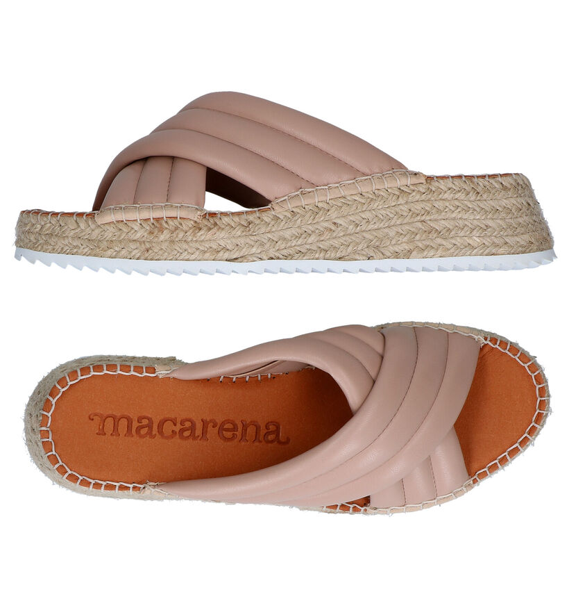 Macarena Carmen Mules en Beige en simili cuir (289980)