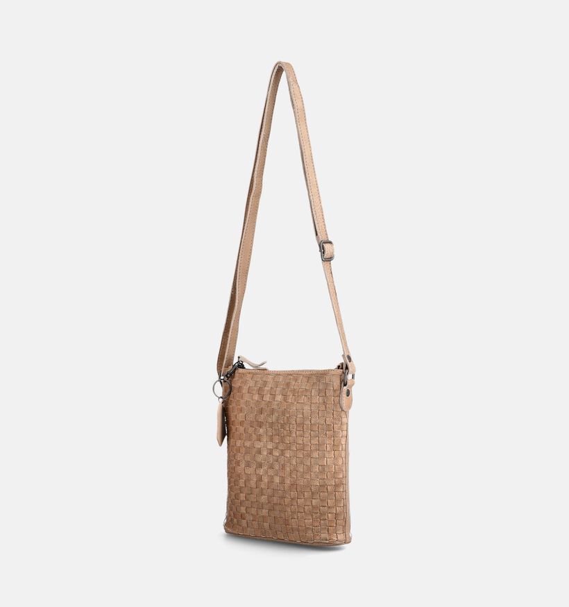 Bear Design Braided Beige Crossbodytas voor dames (375804)